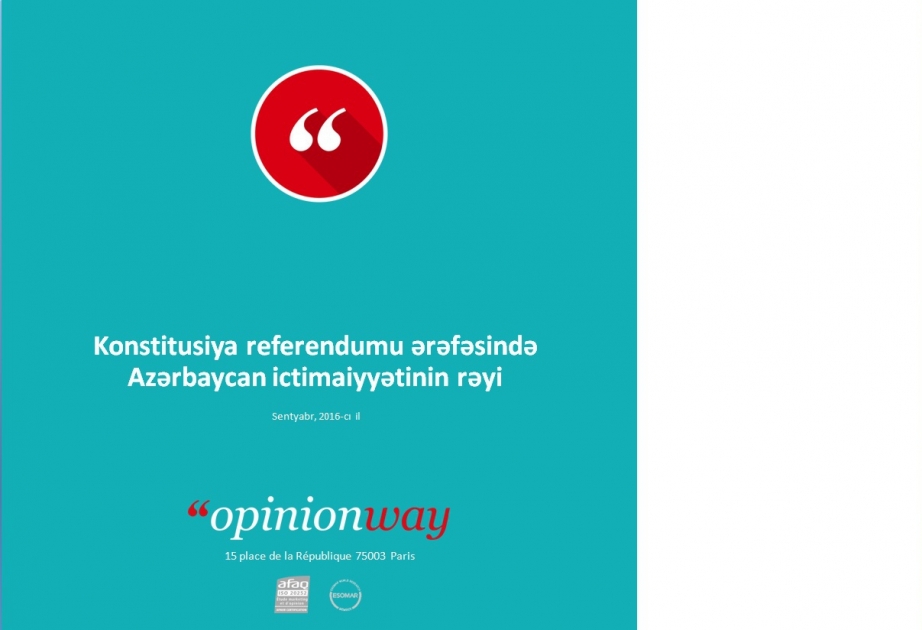 French “Opinionway” Research Company conducts opinion survey in Azerbaijan on eve of referendum
