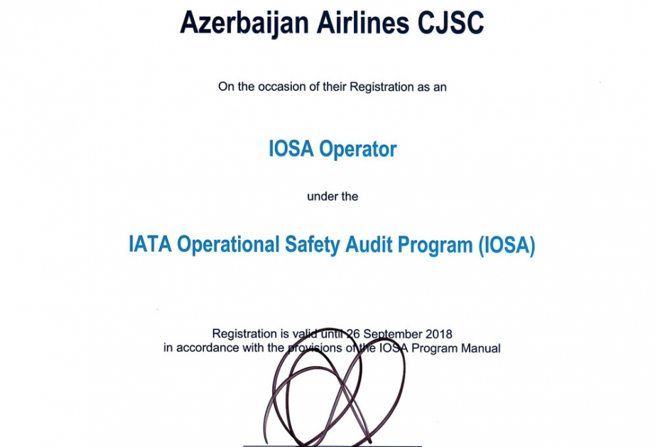 Azerbaijan Airlines successfully passed IOSA audit
