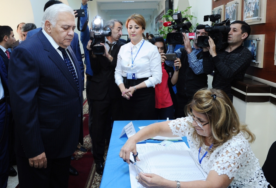 Azerbaijan`s Parliament Speaker votes in referendum