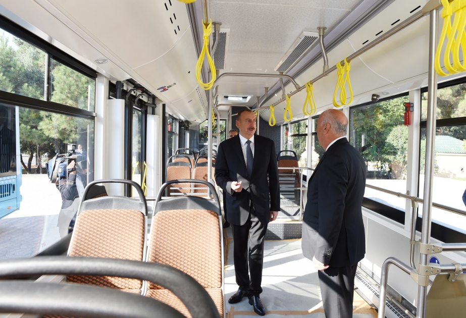 Sumqayıtda yeni sərnişin avtobusları ilə tanışlıq VİDEO