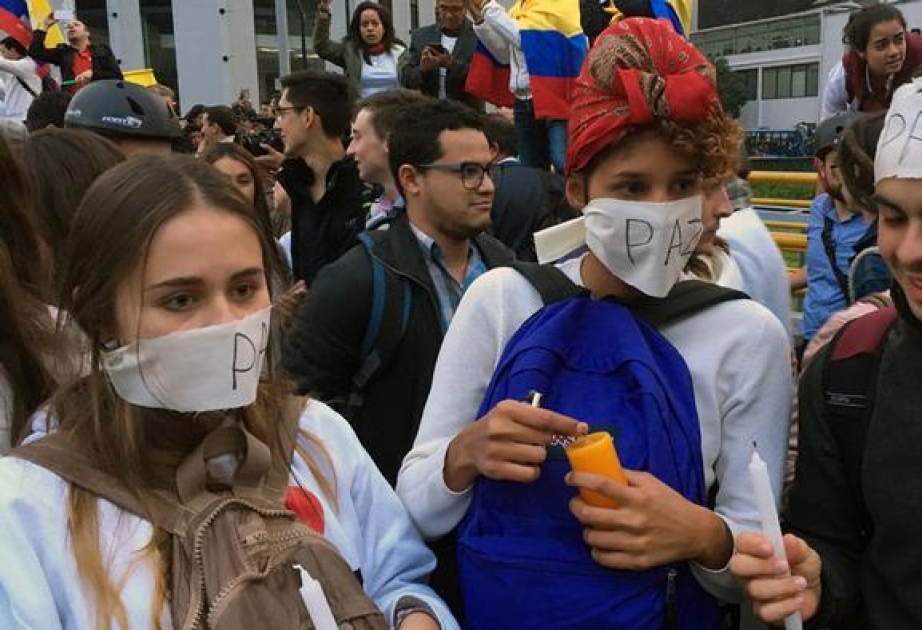 Studentenmarsch in Kolumbien