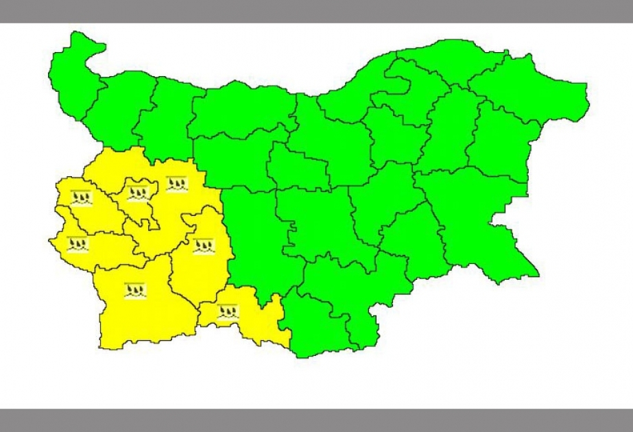Güclü yağışlar səbəbindən Bolqarıstanın 7 rayonunda “sarı” təhlükə kodu elan edilib
