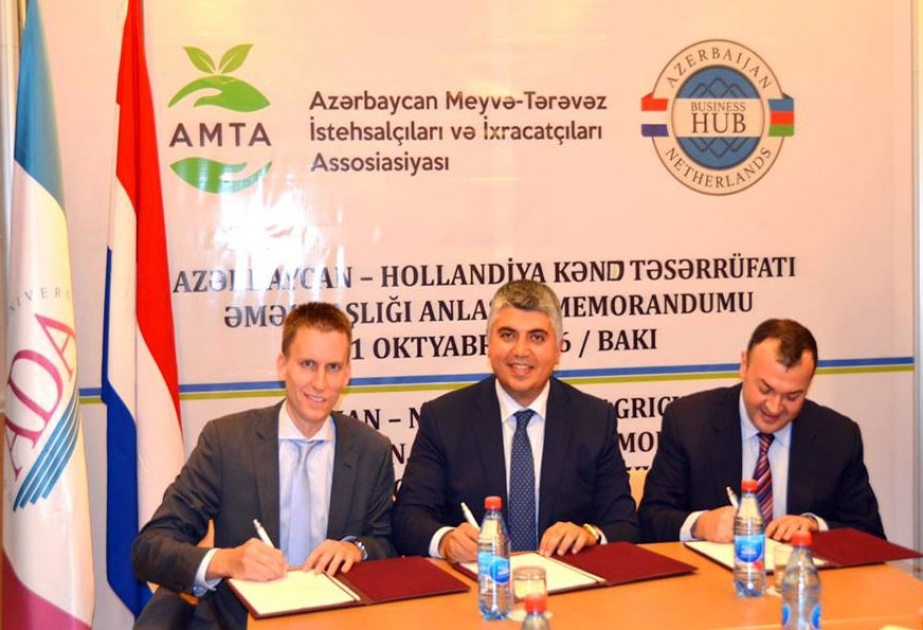 Azerbaijan, Netherlands sign MoU on cooperation in agrarian field