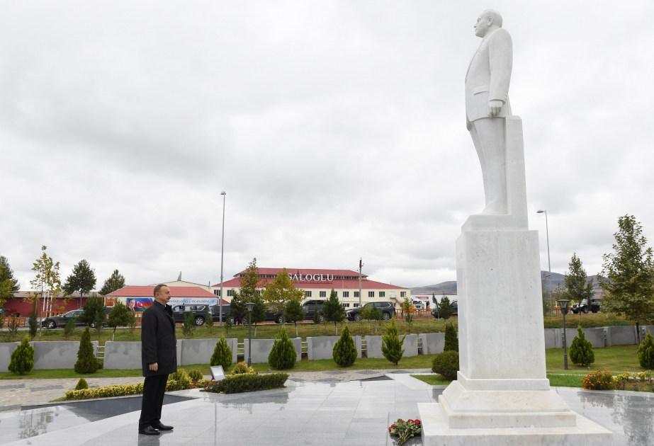 Präsident Ilham Aliyev im Rayon Agstafa eingetroffen VIDEO