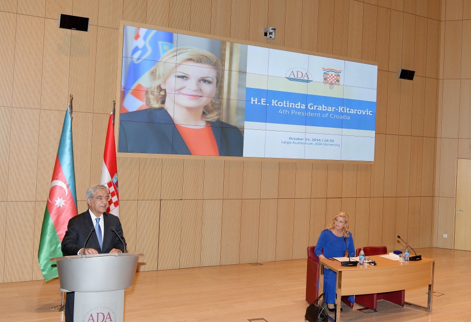 Croatian President gives lecture at ADA University