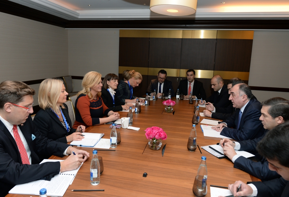 محمدياروف يبحث مع الرئيسة الكرواتية سبل تطوير التعاون