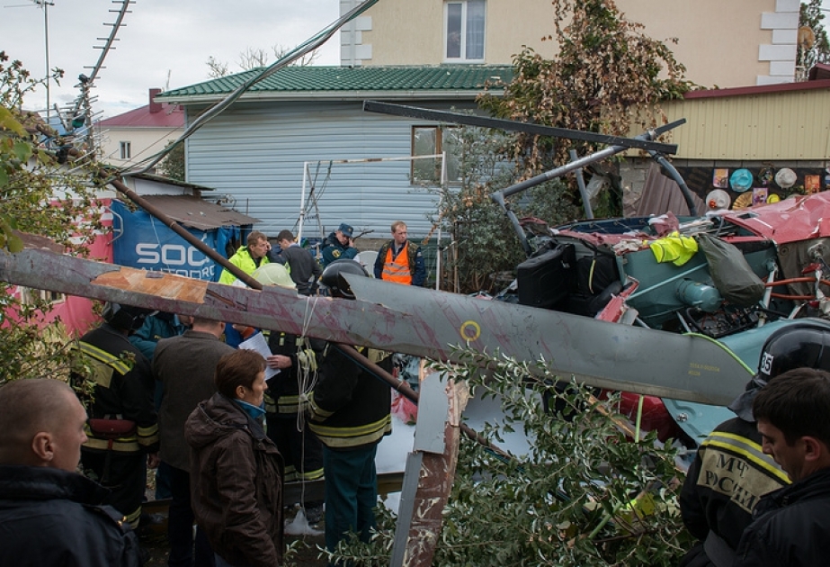 索契市一架直升机坠落私人住宅