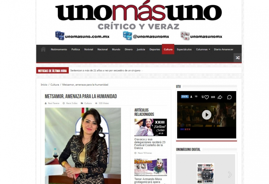 Meksikanın “Uno Mas Uno” və “El Dia” qəzetləri: Metsamor AES insanlıq üçün təhlükədir