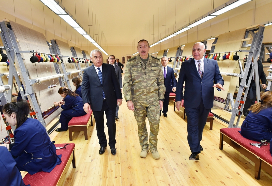 President Ilham Aliyev attended opening of Fuzuli carpet factory VIDEO