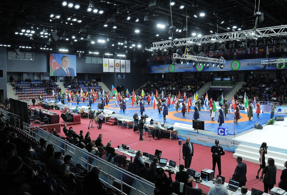 Eröffnungsfeier der Finalrunde des internationalen Ringerturniers “Golden Grand Prix“ in Baku