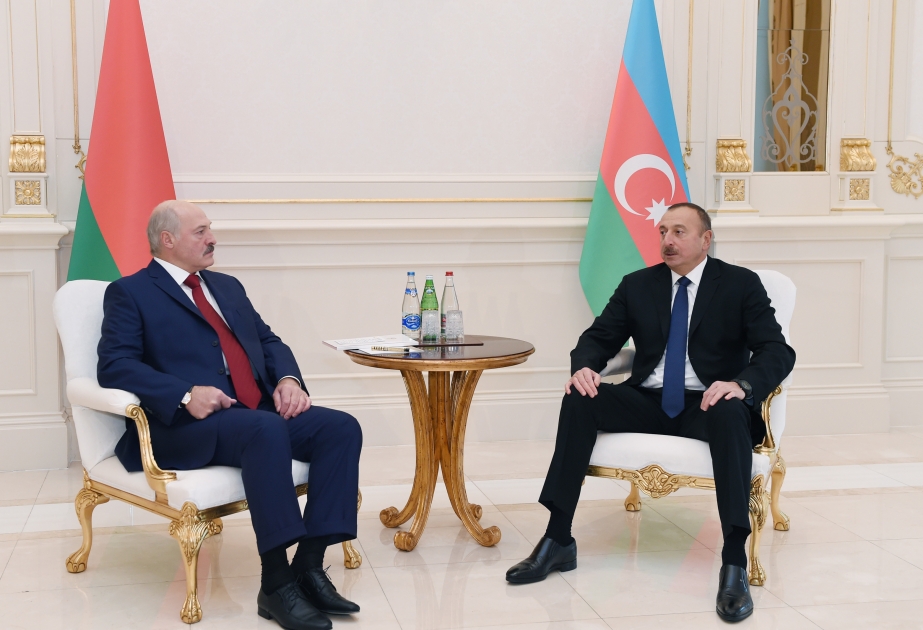 Azerbaijani President Ilham Aliyev and Belarus President Alexander Lukashenko held one-on-one meeting VIDEO