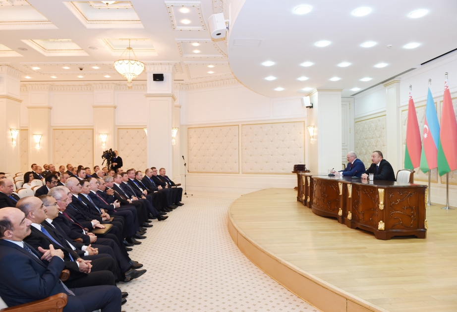 Pressekonferenz der Präsidenten von Aserbaidschan und Weißrussland VIDEO