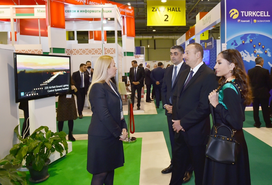 伊利哈姆·阿利耶夫总统参观 “BakuTel-2016”展览会