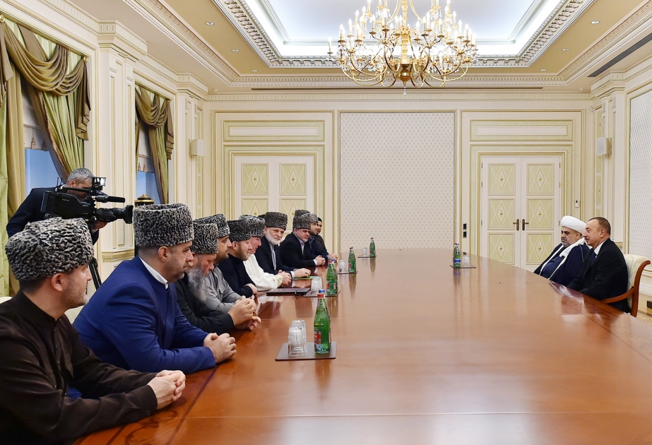 President Ilham Aliyev received members of Supreme Religious Council of Caucasian People VIDEO