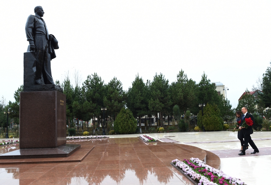 President Ilham Aliyev arrived in Zardab district for visit VIDEO