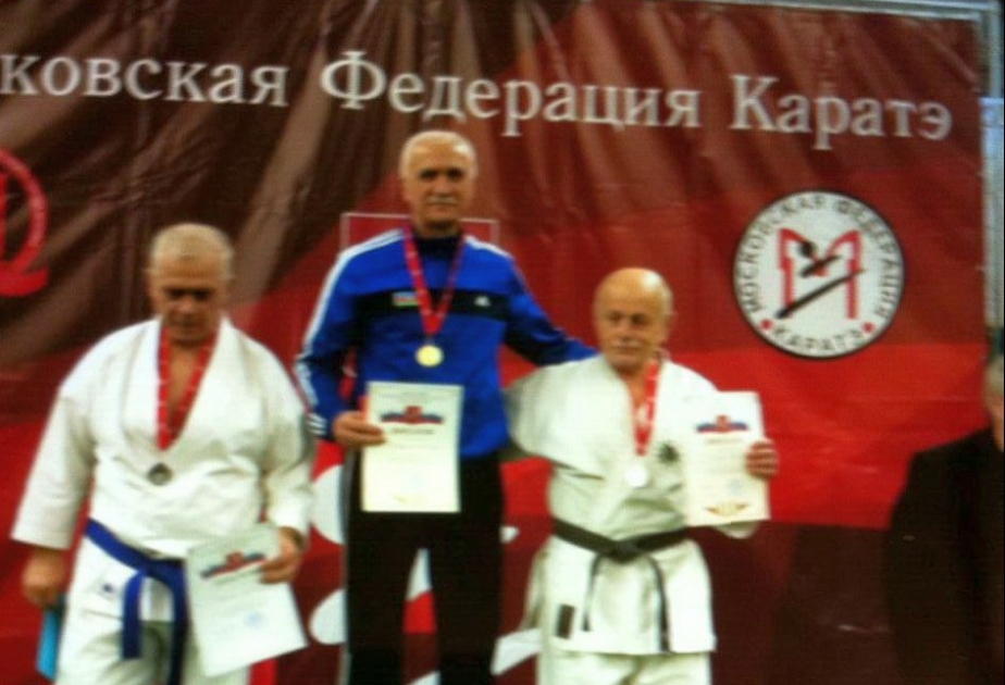 Azerbaijani veteran karate fighter wins two medals in Russia