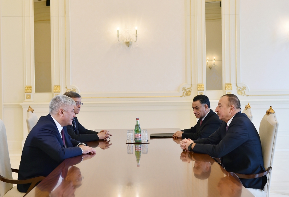 伊利哈姆·阿利耶夫总统接见俄罗斯内务部部长