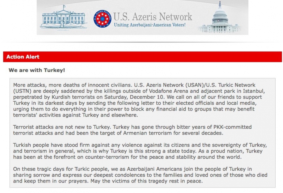 U.S. Azeris Network launches Turkey support campaign