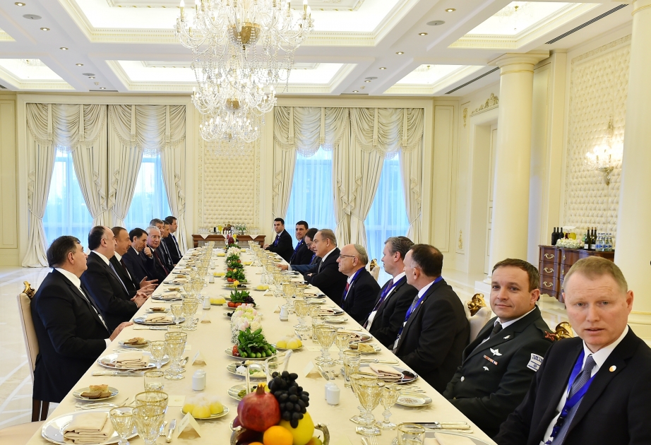 Déjeuner de travail du président Ilham Aliyev et du Premier ministre israélien Benjamin Netanyahu à Bakou VIDEO