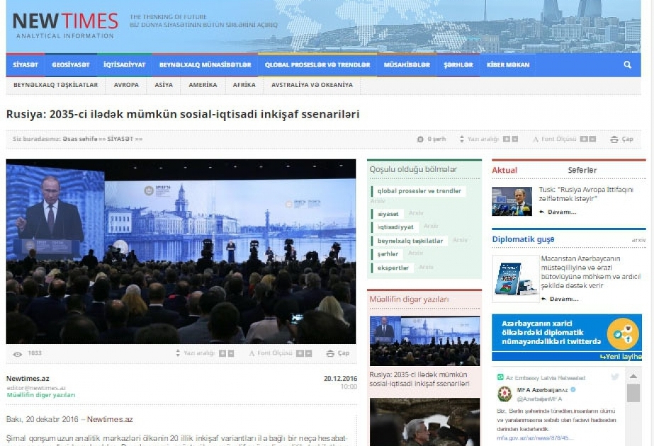 Rusiya: 2035-ci ilədək mümkün sosial-iqtisadi inkişaf ssenariləri