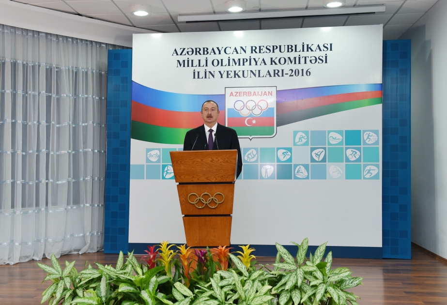 President Ilham Aliyev attended ceremony dedicated to sport results of 2016 VIDEO