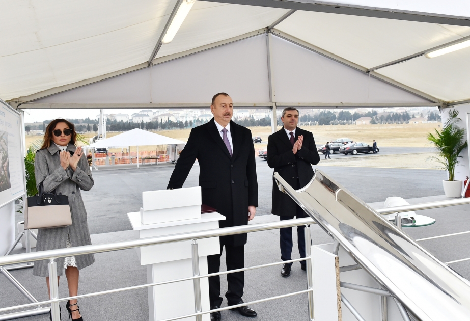 President Ilham Aliyev laid foundation of first nine-storey building and school in Yasamal residential complex VIDEO