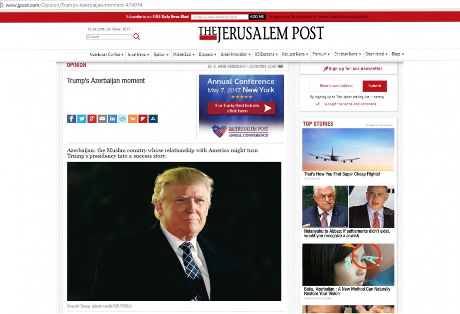 The Jerusalem Post: Trump`s Azerbaijan moment