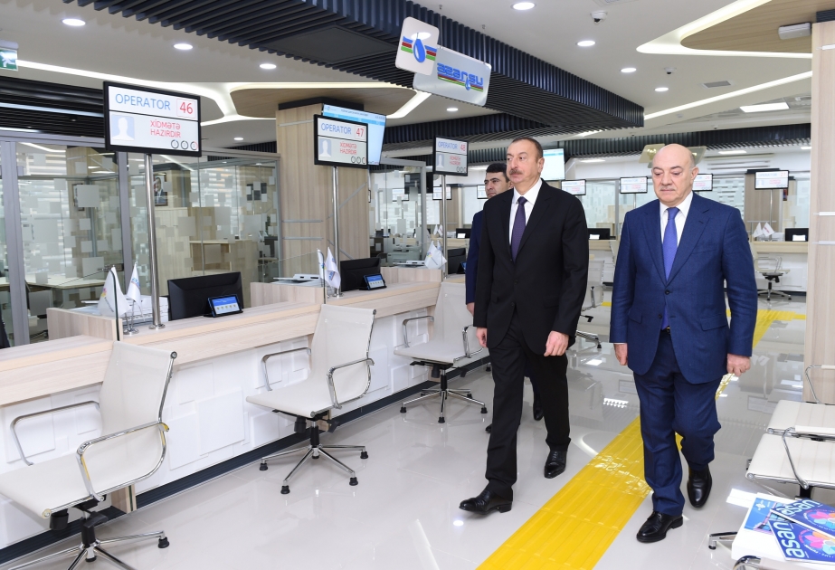 Aserbaidschans Präsident Ilham Aliyev weiht Zentrum „ASAN Kommunal“ Nummer 1 ein VIDEO