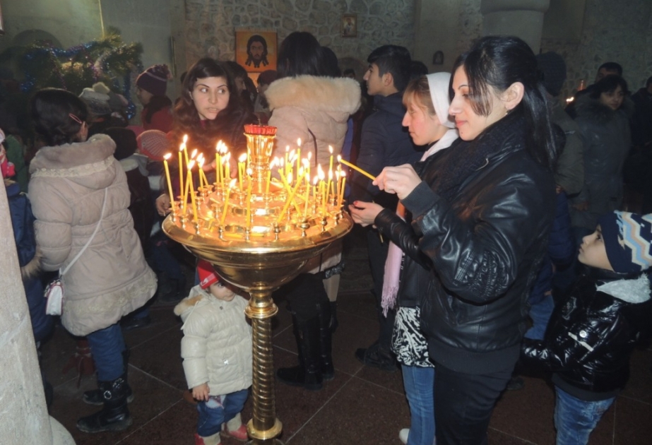 Azerbaijan`s Orthodox Christian community in Nij village celebrates Christmas