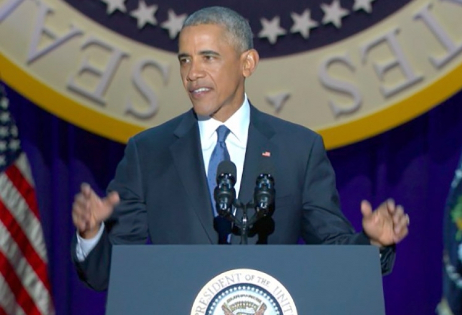 Prezident Obama Çikaqoda vida nitqi söyləyib VİDEO