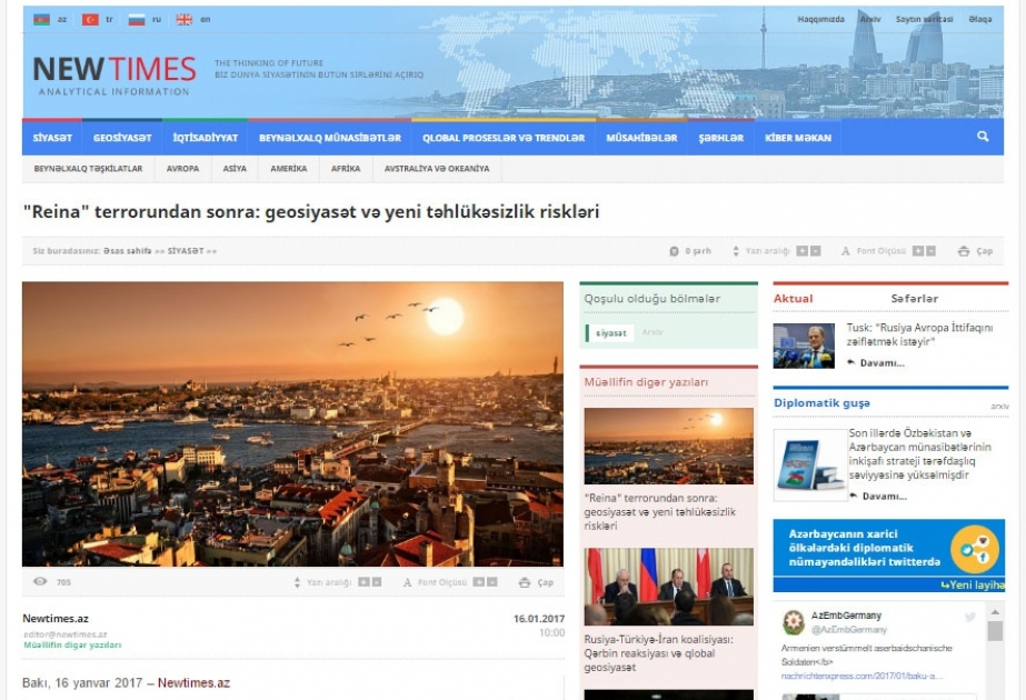 “Reina” terrorundan sonra: geosiyasət və yeni təhlükəsizlik riskləri