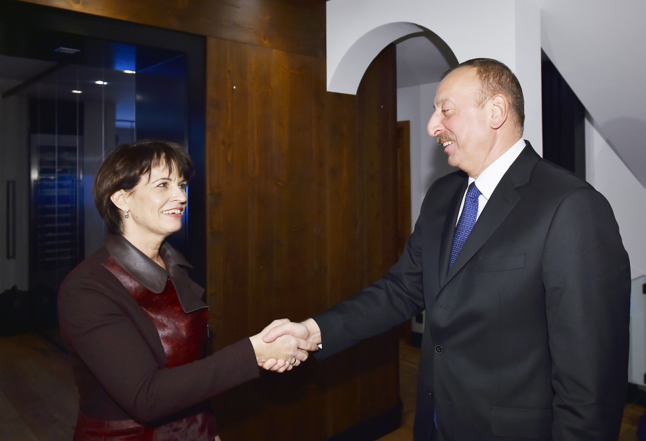 President Ilham Aliyev met with Swiss President Doris Leuthard VIDEO