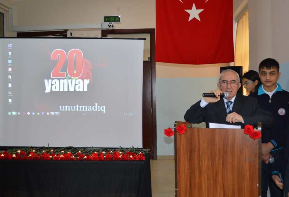 Bakı Atatürk Liseyində 20 Yanvar şəhidlərinin xatirəsi anılıb
