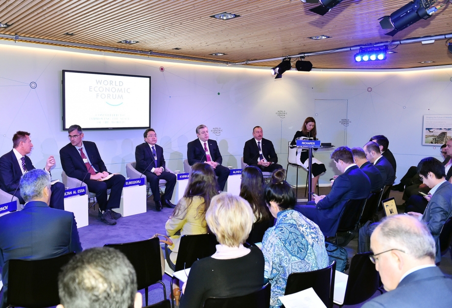 President Ilham Aliyev attended interactive session "The Silk Road Effect" in Davos VIDEO