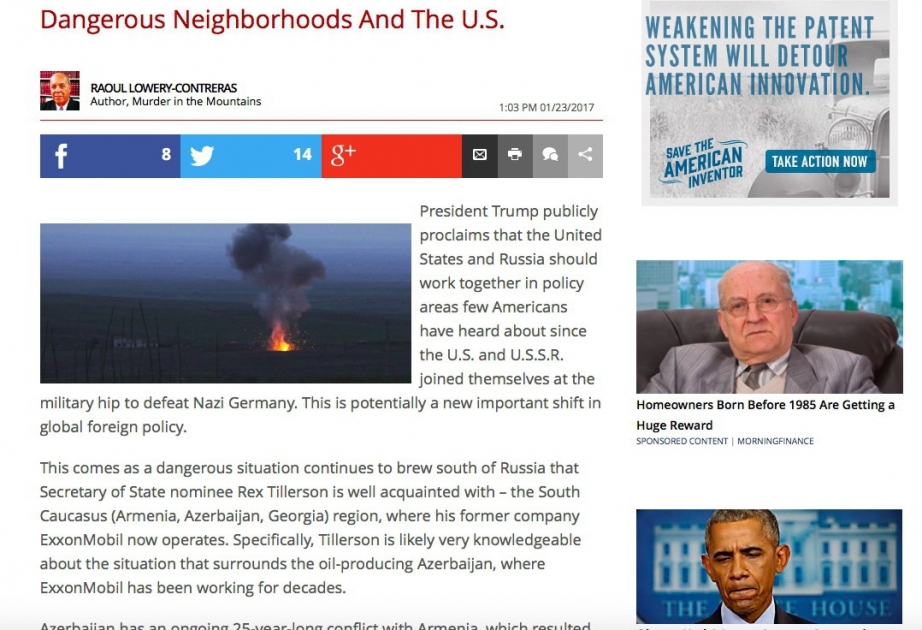 The Daily Caller : l’augmentation des efforts concernant le règlement du conflit du Haut-Karabagh lors de l’administration Trump est nécessaire