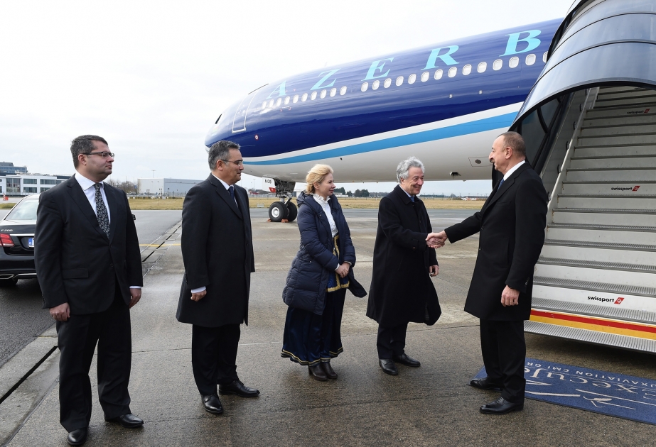 President Ilham Aliyev arrived in Belgium VIDEO