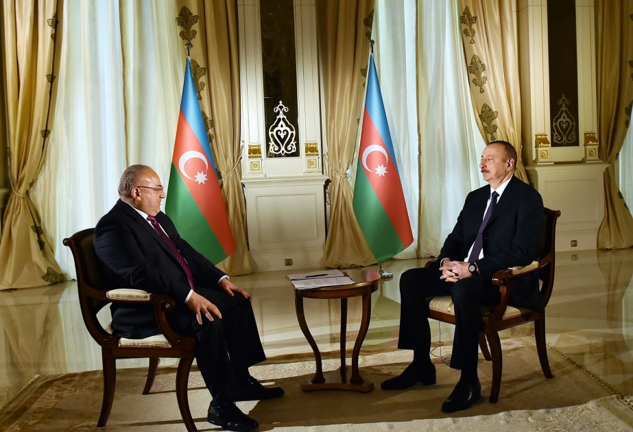 Президент Азербайджана Ильхам Алиев дал интервью корреспонденту телеканала «Аль-Джазира» ВИДЕО
