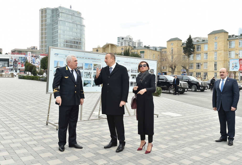 Bakuer Bahnhof nach vollständiger Rekonstruktion wieder zur Nutzung übergeben Aserbaidschans Präsident Ilham Aliyev nimmt an Veranstaltung teil VIDEO