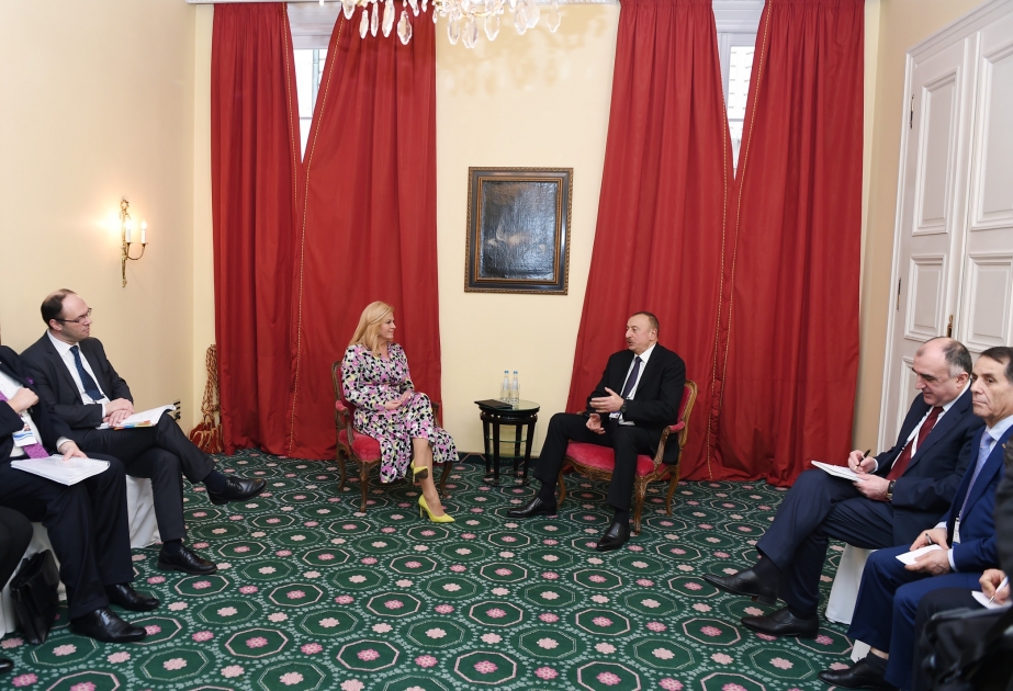 President Ilham Aliyev met with President of Croatia Kolinda Grabar-Kitarovic VIDEO