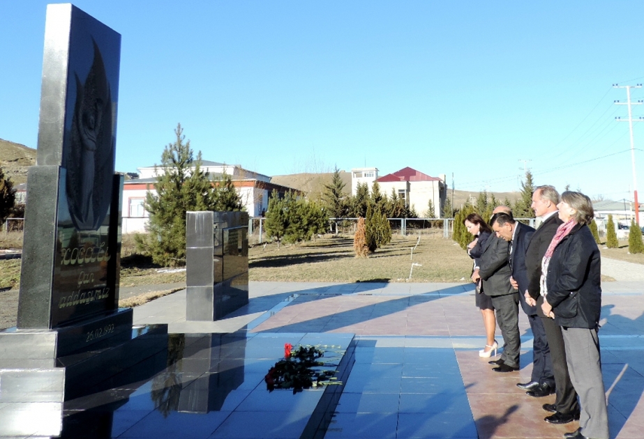 US Ambassador to Azerbaijan visits Khojaly genocide memorial in Goranboy VIDEO