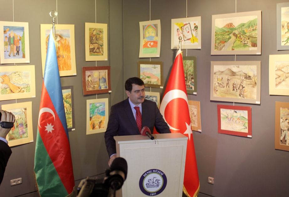 İstanbulda “Xocalı soyqırımı uşaqların gözü ilə” adlı rəsm sərgisi açılıb