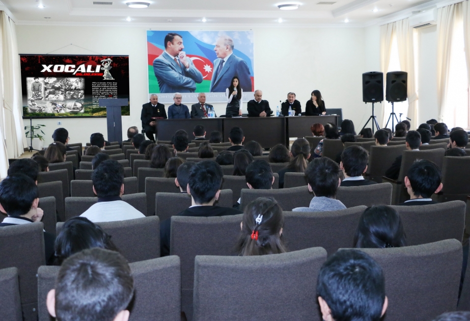 Xocalı faciəsinin canlı şahidi olmuş təyyarəçilərlə şagirdlərin görüşü təşkil edilib