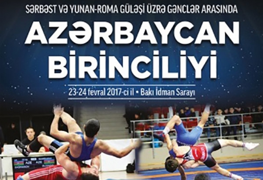 Gənclər arasında Azərbaycan birinciliyinin ikinci günündə yunan-Roma güləşçiləri mübarizə aparırlar