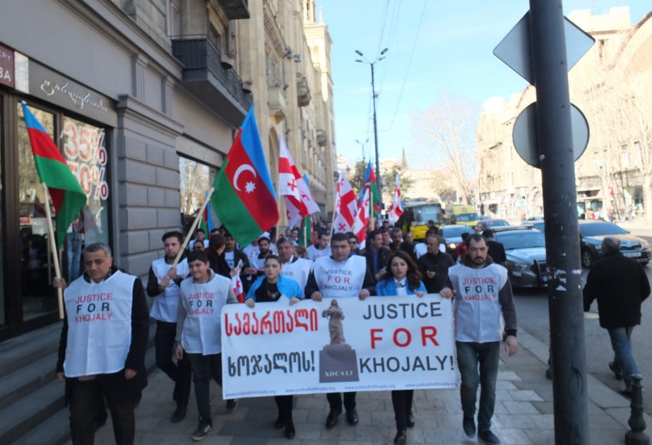 Tbilisidə “Xocalıya ədalət” adlı yürüş və məlumatlandırma aksiyası keçirilib