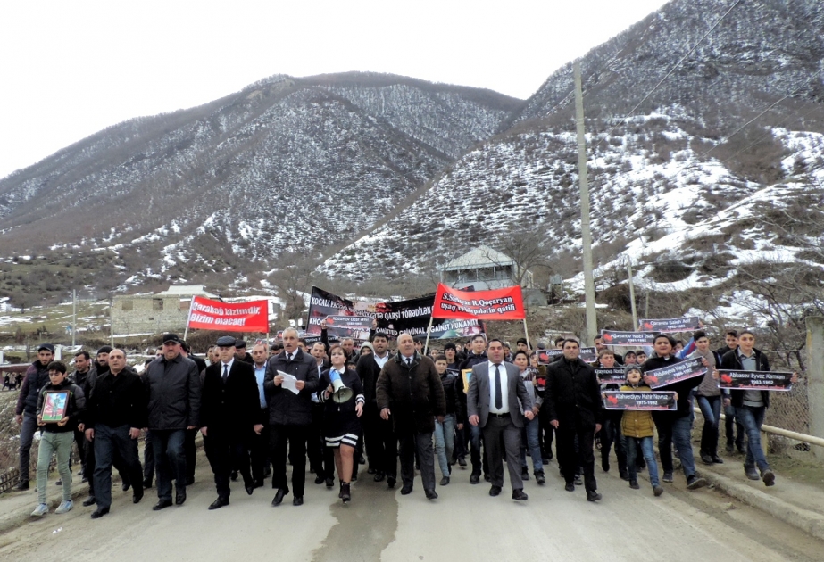 Xocalılıların yürüşü: “Haaqa tribunalı günahkarları gözləyir” VİDEO