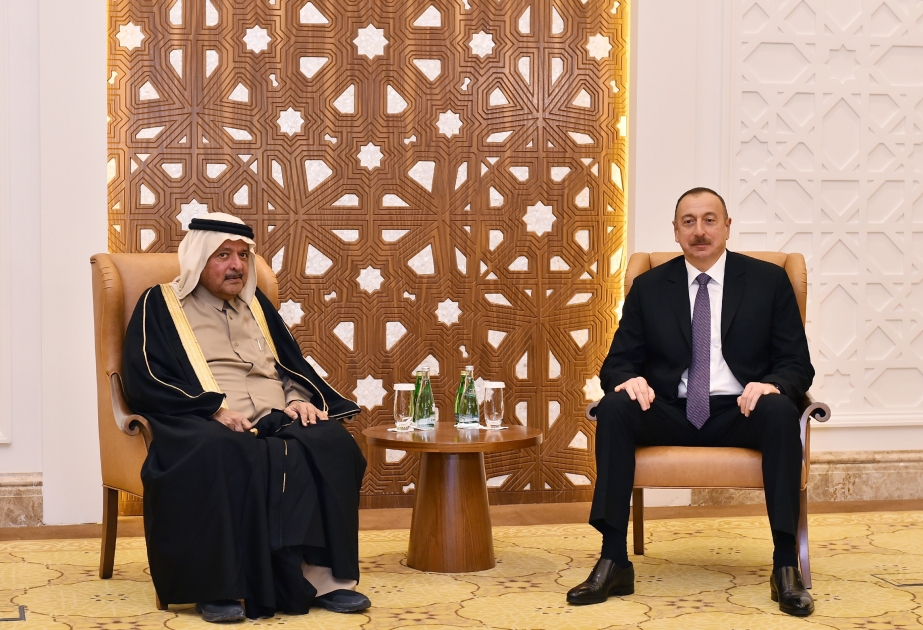President Ilham Aliyev met with chairman of Al Faisal Holding and Qatari Businessmen Association in Doha VIDEO
