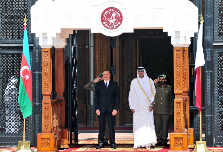 Official welcome ceremony was held for President Ilham Aliyev in Qatar VIDEO