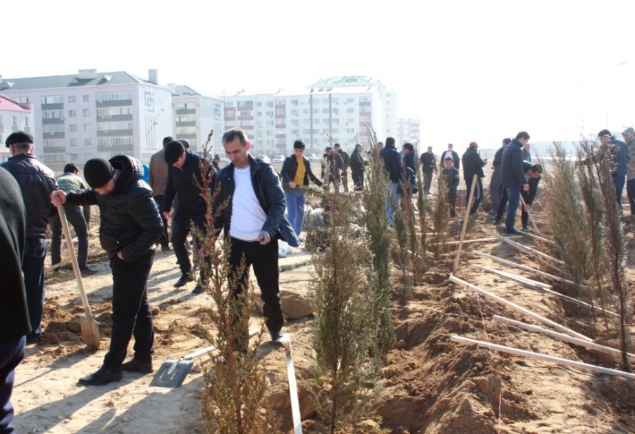 Azerbaijan-Kazakhstan Friendship Park under construction in Aktau