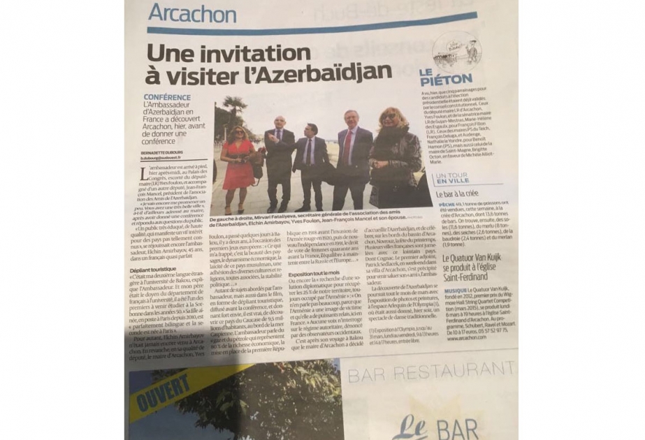 Sud-Ouest publie un article intitulé «Une invitation à visiter l’Azerbaïdjan»