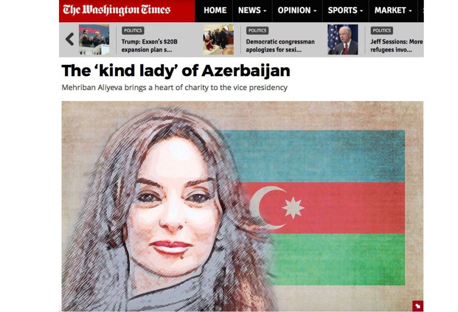 “The Washington Times”: “Azərbaycanın xeyirxah xanımı”